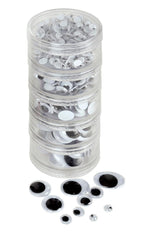 WIGGLE EYES IN STACKING CONTAINER BLACK SET OF 560