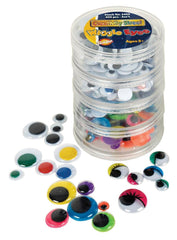 WIGGLE EYES IN STACKING CONTAINER ASSORTED COLORS SET OF 400