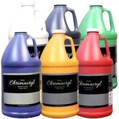 PAINT ACRYLIC STUDENTS CHROMACRYL HALF GALLONS ASST WARM COLORS SET OF 6
