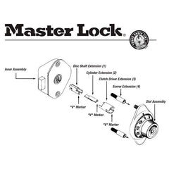LOCK - PARTS - LOCK KIT EXTENSION FOR BUILT-IN LOCKER SERIES 1654 - 1655 - 1670 - 1671