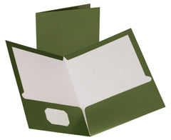 FOLDER 2-POCKET LAMINATED METALLIC GREEN PACK OF 25