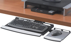 ACCESSORY - KEYBOARD TRAY - HEIGHT AND TILT ADJUSTABLE - BLACK AND SILVER