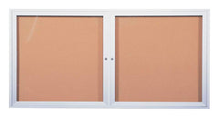 CORKBOARD OUTDOOR ENCLOSED W/2 LOCKABLE DOORS 72 X 36