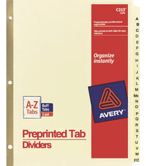 DIVDER TAB PREPRINTED 25 TAB A-Z AVE11306