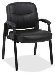 CHAIR GUEST LEATHER BLACK LLR60122
