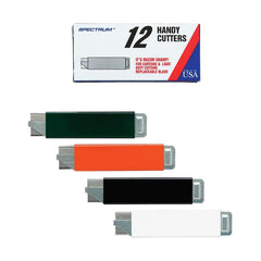 HANDY BOX CUTTER TAP OPEN/TAP CLOSE 12/BX ASSORTED COLORS