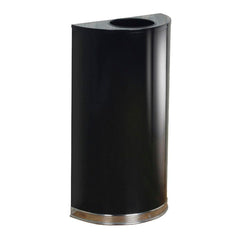 HALF ROUND RECEPTACLES OPEN TOP 18X9X32 12 GAL BK/CE