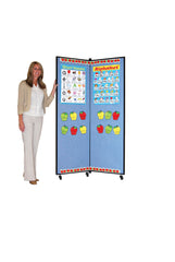 DISPLAY TOWER - SCREENFLEX PORTABLE DISPLAY TOWER WITH DESIGNER/EXCEL FABRIC - 3 WING - 37 W X 77 H IN - SPECIFY COLOR