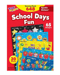 STICKERS SCHOOL DAYS SPARKLE VARIETY PACK OF 648