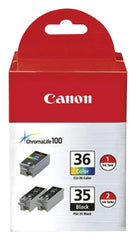 CARTRIDGE INK TONER CANON CNMPGI35CLI36 MULTI-COLOR PK OF 3