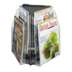 TRIANGLE TABLETOP DISPLAY 6 POCKET 15 X15 X14 CLEAR