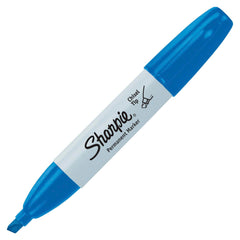 MARKER PERMANENT SHARPIE CHISEL BLUE PACK OF 12