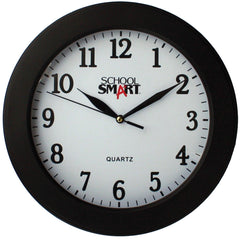 CLOCK - WALL 10 INCH - SCHOOL SMART WHITE DIAL/BLACK FRAME