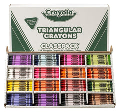 CRAYONS CRAYOLA CLASSPACK TRIANGULAR 16-COLOR SET OF 256