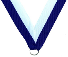 MEDALS.RECOGNITION.NECK RIBBON..BLUE/WHITE.HR7
