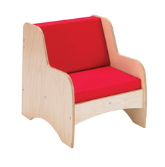QS KIT CHAIR LIVING ROOM WITH RED CUSHIONS