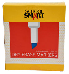 MARKER DRY ERASE CHISEL SCHOOL SMART BLUE PACK OF 12