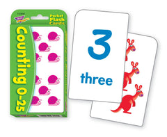 FLASH CARDS COUNTING 0-25 POCKET PACK OF 56