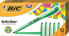 MARKER HIGHLIGHTER BRITE LINER GREEN PACK OF 12
