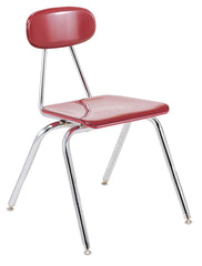 CHAIR - CLASSROOM SELECT - ROYAL SEATING 4100 - 4-LEG CHAIR - 12 IN - SPECIFY SEAT AND BACK COLOR - CHROME - GLIDE