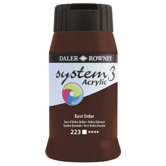System 3 Acrylic 500Ml Burnt Umber