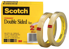 TAPE SCOTCH 665 DOUBLE-SIDED 0.50 IN X 1296 IN PACK OF 2