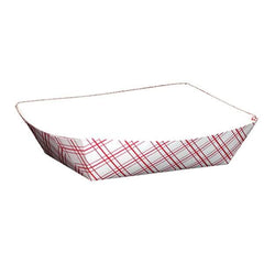 FOOD TRAY-DISPOSABLE RED PLAID 3-LB 500-CS
