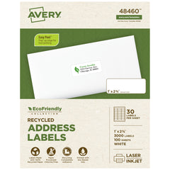 LABEL ECOFRIENDLY ADDRESS 1 X 2-5/8 IN PK OF 3000 AVE48460