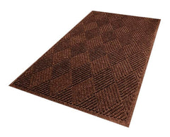 FLOOR MAT - WATERHOG DIAMOND MAT WITH FASHION BORDER AND UNIVERSAL CLEAT BACKING - 3 W X 5 H FT - SPECIFY COLOR