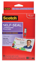 SCOTCH LAMINATING POUCH - 2-4/5 X 4 INCH - 12-1/2MIL - PACK OF 25