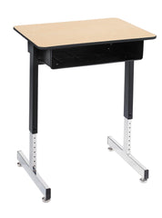 DESK - CLASSROOM SELECT - ROYAL SEATING 1600 PEDESTAL LEG DESK - 20 X 26 IN - LAMINATE - T-MOLD - SPECIFY TOP COLOR - SPECIFY EDGE COLOR - BOOKBOX