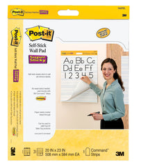 PAPER WALL PAD POST IT 20X23 RULED 20 SHTS PK OF 2