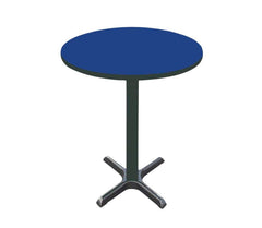 CAFETERIA TABLE - CORRELL - CAFE CAFETERIA TABLE - ROUND TOP - 42 INCH FIXED HEIGHT - X-STYLE COLUMN BASE - 24 DIA X 42 H IN - SPECIFY TOP COLOR