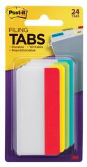 TABS FILING FLAT 3 IN ASSORTED PRIMARY COLORS PK OF 24
