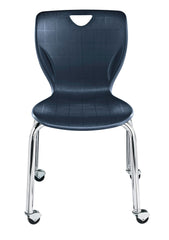 CHAIR - CLASSROOM SELECT - CONTEMPORARY 4-LEG - 16 IN - SPECIFY SEAT AND BACK COLOR - SPECIFY FRAME COLOR - CASTER - CHROME