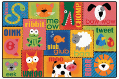 CARPETS FOR KIDS - KIDSOFT ANIMAL SOUNDS TODDLER - 6 FT X 9 FT RECTANGLE