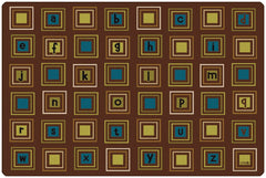 CARPETS FOR KIDS - PREMIUM LITERACY SQUARES - 6 FT X 9 FT RECTANGLE - NATURE
