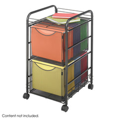 FILE CART MOBILE ONYX MESH 2 LETTER SIZE FILE CUBES 4 SWIVEL CASTERS/2 LOCK 15 3/4WX17DX27H BLACK