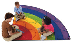 CARPETS FOR KIDS - PREMIUM RAINBOW ROWS SEATING - CORNER - 6 FT - PRIMARY COLOR