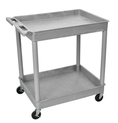 CART 2-SHELF 37.5HX32WX24D PLASTIC UTILITY TUB CART GRAY