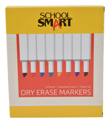 MARKER DRY ERASE CHISEL SCHOOL SMART ASST SET OF 8