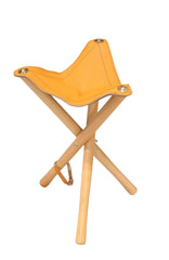 STOOL WOOD WITH LEATHER SEAT