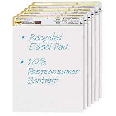 PAPER EASEL POST IT RECYCLED 25X30 UNRULED WHITE PK OF 6