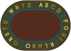 CARPETS FOR KIDS - PREMIUM ALPHABET CIRCLETIME - 6 FT X 9 FT OVAL - NATURE