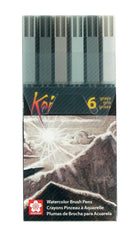 BRUSH MARKERS WTRCLR SAKURA KOI ASST GRAY SET OF 6