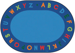 CARPETS FOR KIDS - PREMIUM ALPHABET CIRCLETIME - 6 FT X 9 FT OVAL - PRIMARY