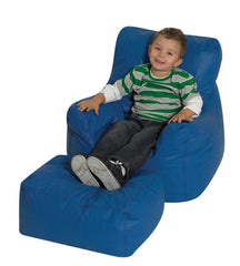 BEAN BAG CHAIR AND OTTOMAN SET - BLUE