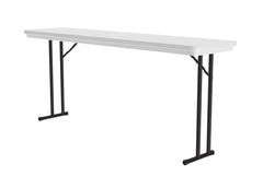 FOLDING TABLE - CORRELL RECTANGLE PLASTIC HEAVY DUTY COMMERCIAL FOLDING TABLE-STANDARD COLORS-FIXED HEIGHT - 72 W X 18 D X 29 H IN - SPECIFY TOP COLOR