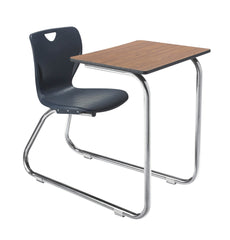 DESK - CLASSROOM SELECT - CONTEMPORARY SLED BASE COMBO - 18 IN A+ - 18 X 24 IN - LAMINATE - LOCKEDGE - CHROME - SPECIFY SEAT AND BACK COLOR - SPECIFY TOP COLOR - SPECIFY EDGE COLOR