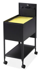 MOBILE FILE STANDARD ROLLING WITH LOCKING SLIDING COVER AND BOTTOM SHELF BLACK